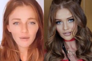 A modelo recebeu críticas após assistir o desfile