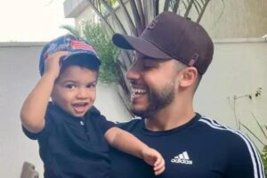 Murilo Ruff mostra momento engraçado em que o filho Leo aparece lhe pedindo um pix