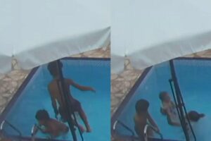 O menino salvou um bebê de afogamento