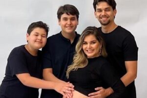 Viúva de Leandro mostrou a evolução da gravidez ao longo dos meses
