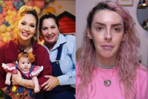 Mãe de Virginia com as netas