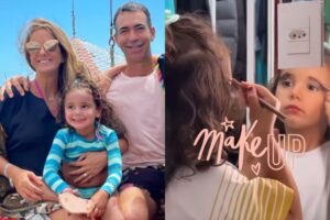 A filha da apresentadora usou as maquiagens da mãe