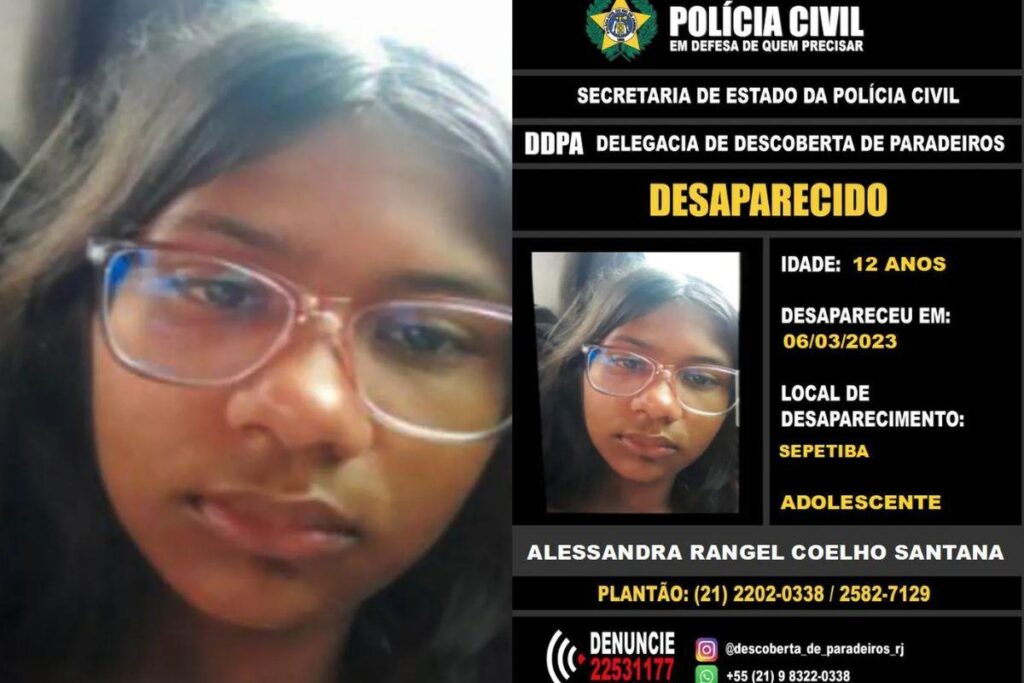 Alessandra Rangel Coelho Santana está desaparecida no Rio de Janeiro