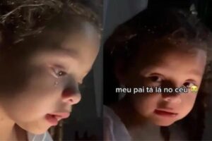 Menina se emociona ao cantar música