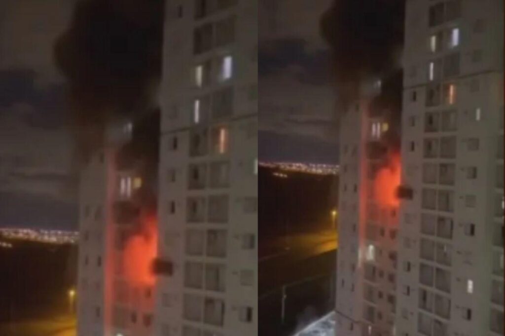 O incêndio pôde ser visto de longe