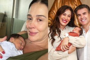 Luca, filho caçula de Claudia Raia, aparece vestido com look de grife para dormir