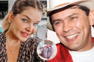 Andréa Mota, viúva de Leandro, mostra, pela primeira vez, o rosto do quinto filho