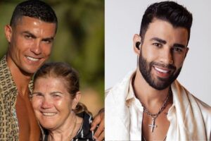 Mãe de Cristiano Ronaldo ao lado do jogador