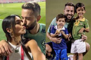 Everton Ribeiro com a familia