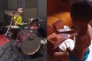 Laécio em seu primeiro dia de aula