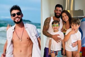 Andressa Suita celebra aniversário com Gustavo Lima e filhos