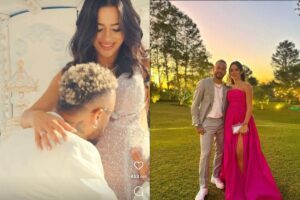 Convidados do casal começaram a compartilhar registros nas redes sociais dos detalhes do evento que vai revelar o sexo do bebê