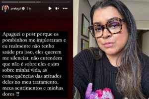 A cantora Preta Gil disse que imploraram para que ela apagasse seu desabafo