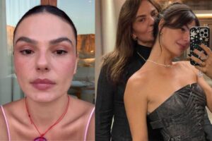 Mãe de Isis Valverde aparece ao lado do namorado 24 anos mais novo