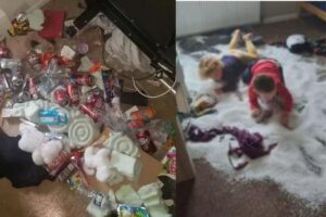 Criança escondia comida, brinquedos, embalagens e até espuma em sua cama