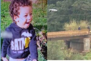 O menino passou o dia com a mãe e o padrasto no parque