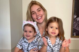 Maria Flor fez nove meses e Virginia realizou festa para comemorar
