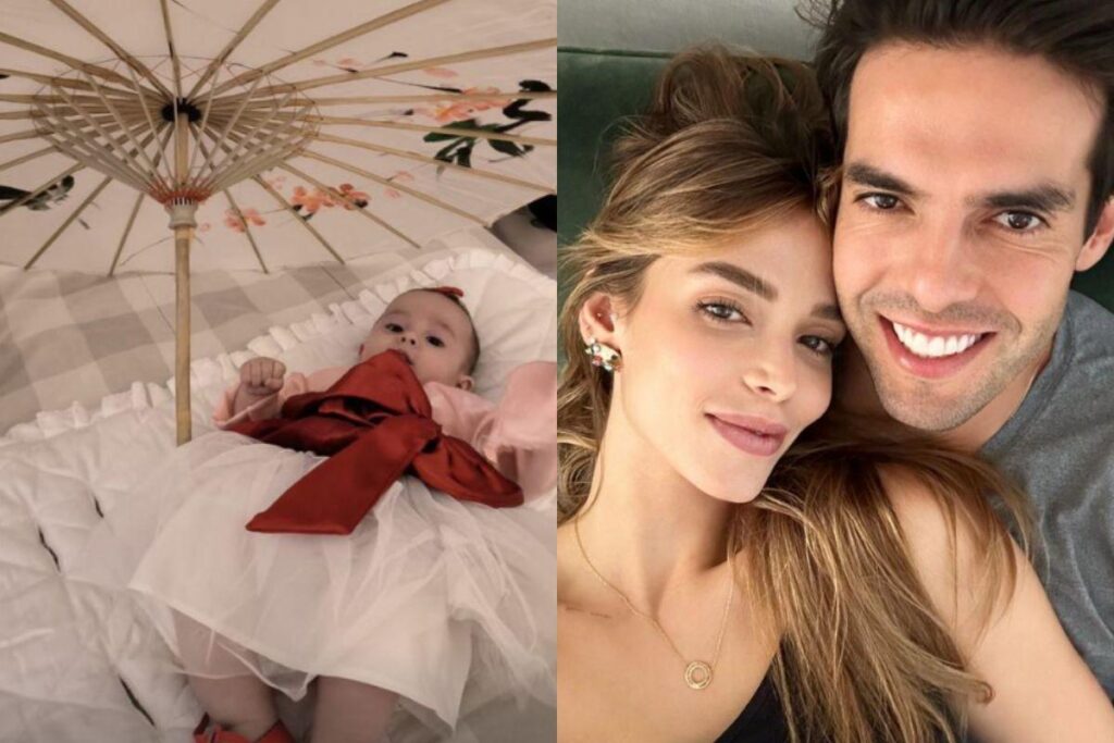 Kaká e Carol celebraram mais um mês da caçula Sarah