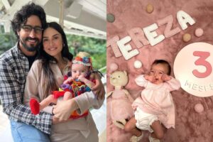 Thaila Ayala fez questão de comemorar o terceiro mês de vida da filha após a cirurgia