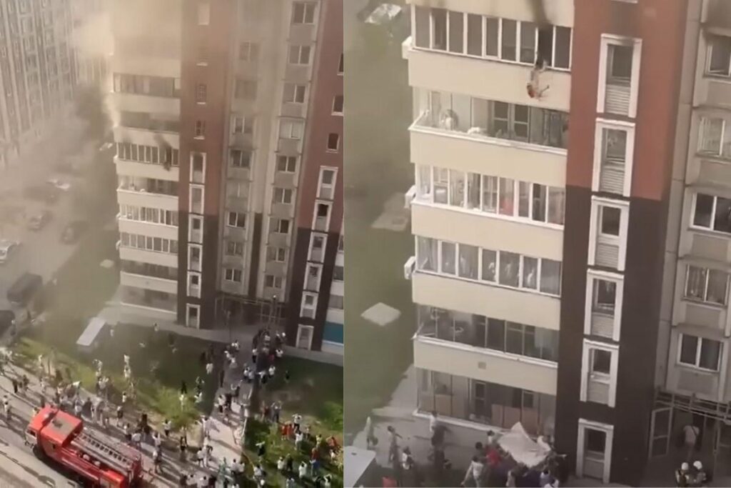 O incêndio teria acontecido por cabos elétricos do elevador do prédio