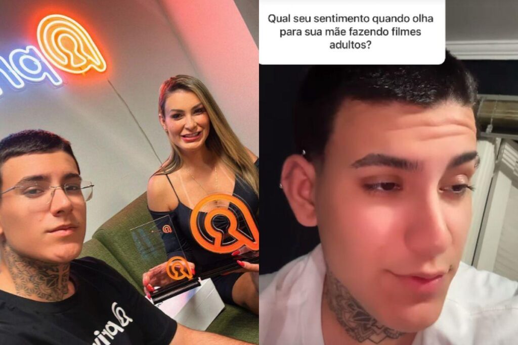 Filho de Andressa Urach revela o que pensa enquanto filma os conteúdos eróticos da mãe