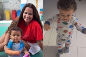 Viviane Araújo mostra crescimento do filho