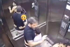 Câmeras de segurança filmaram as agressões contra a mulher