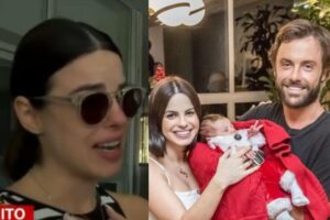 A atriz apareceu muito emocionada