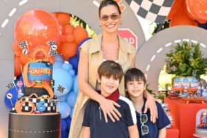 Andressa com os filhos, Gabriel e Samuel