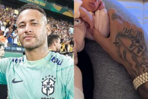 Após sofrer grave lesão em partida pela Seleção Brasileira, Neymar voltou ao Brasil e publicou foto inédita com Mavie, sua filha com Bruna Biancardi