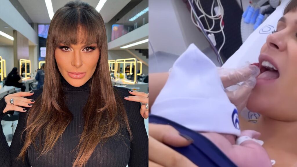 Fernanda Lacerda, a 'Mendigata', come placenta após dar à luz primeiro filho