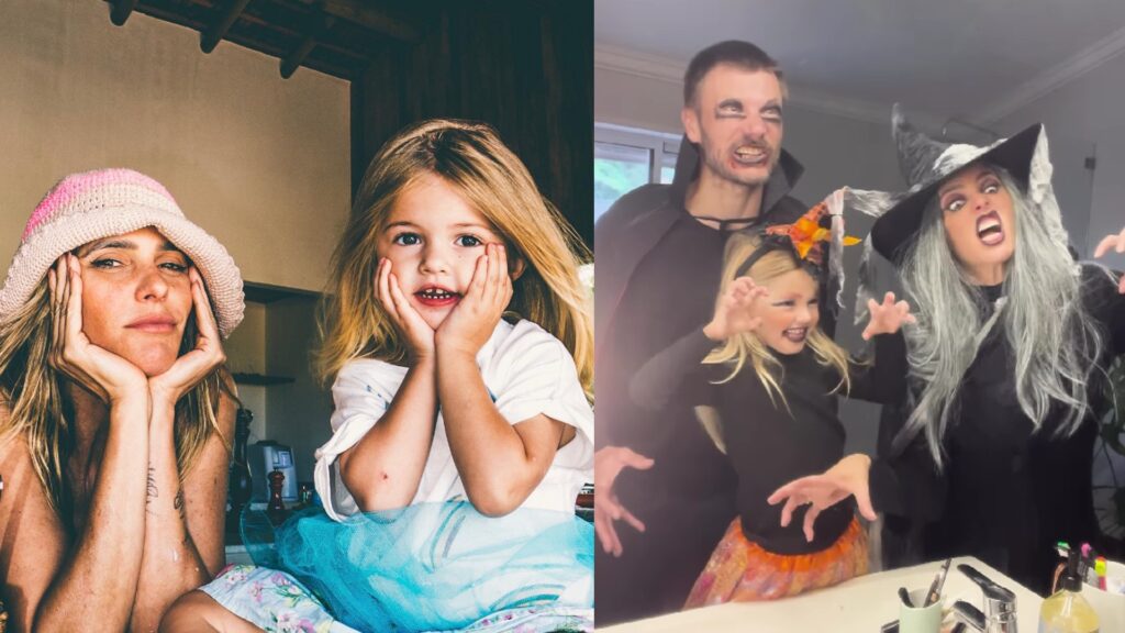 Fernanda Lima e Rodrigo Hilbert se prepararam para a festa de Halloween da escola da filha