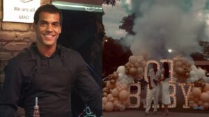 Marcello Melo Jr. participou do chá revelação do segundo filho