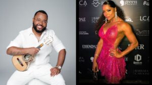Dudu Nobre e Adriana Bombom vão juntos a aniversário da filha