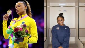Mãe de Rebeca Andrade fala sobre rivalidade da filha com Simone Biles: “Que vença a melhor”