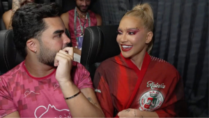 Em conversa com amigo Lucas Guedes, Virginia Fonseca disse que preferiu não levar as filhas (Foto: Reprodução/Twitch)