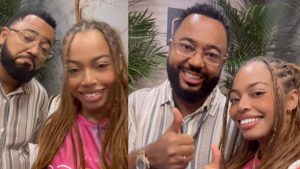 Lily, de 24 anos, é fruto da antiga relação do músico com Adriana Bombom e também atua na música (Foto: Stories do Instagram/@dudunobresamba)